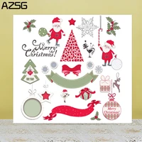 azsg merry christmas santa claus gifts clear stamps for diy scrapbookingcard makingalbum decorative silicone stamp crafts