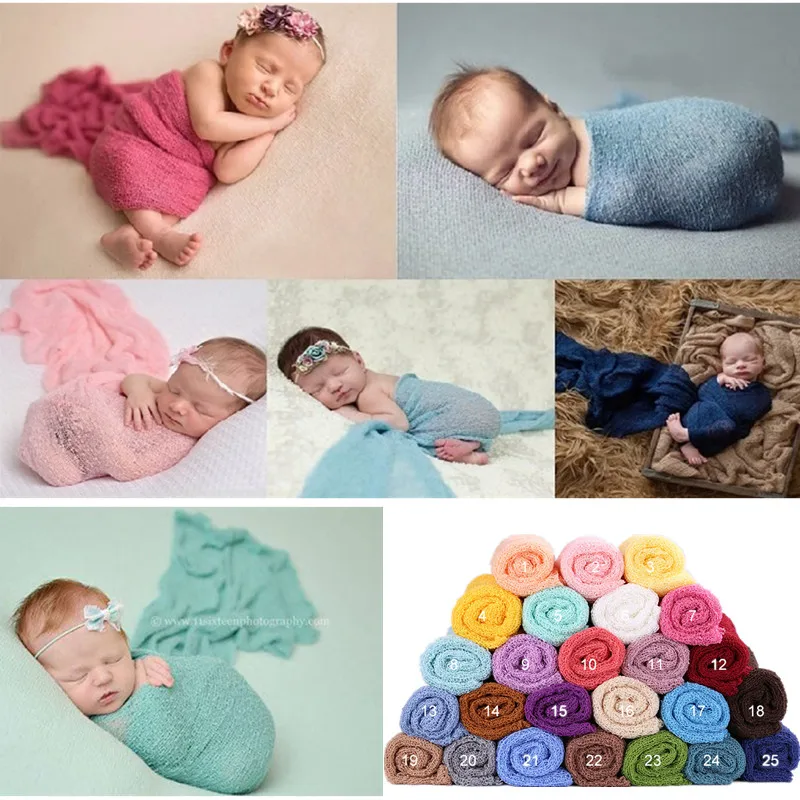

Newborn Photography Props Blanket Wraps Stretch Knit Wrap Baby Photo Wraps Hammock Swaddling Photo