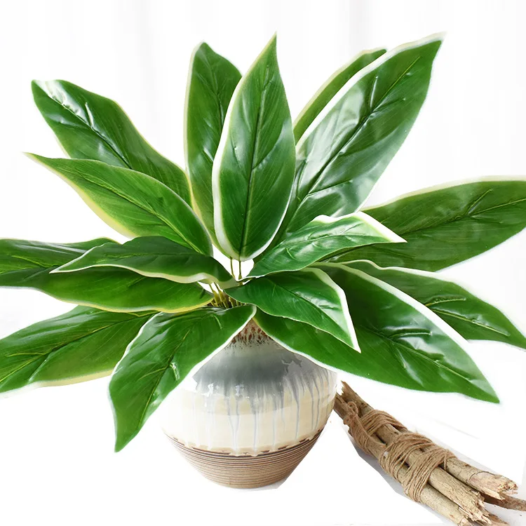 Большое зеленое растение на ощупь папоротник 15 листьев красивая трава для сна