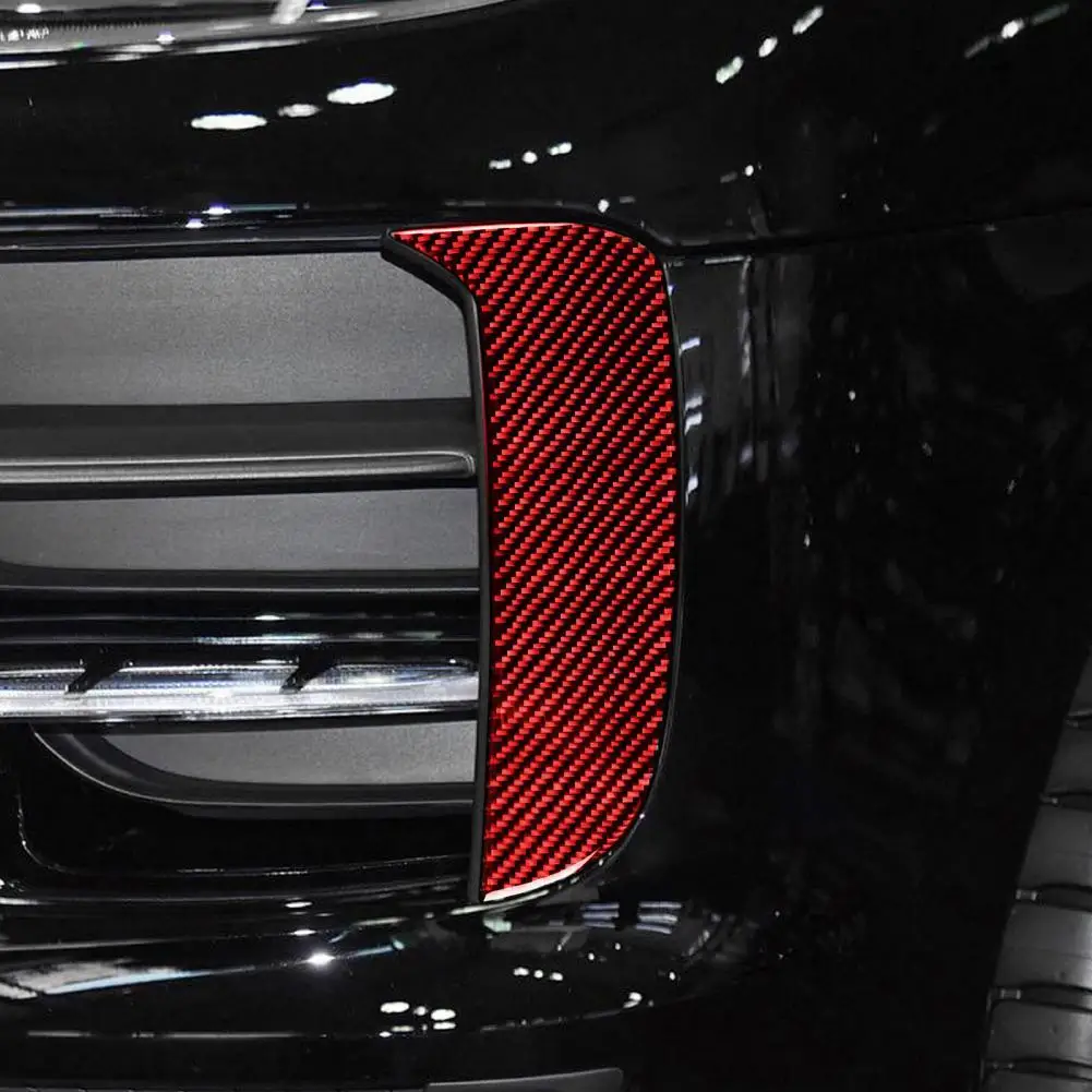 

Stable 2Pcs Excellent Carbon Fiber Exterior Front Fog Light Decor Strip Carbon Fiber Front Fog Light Strip Self-adhesive