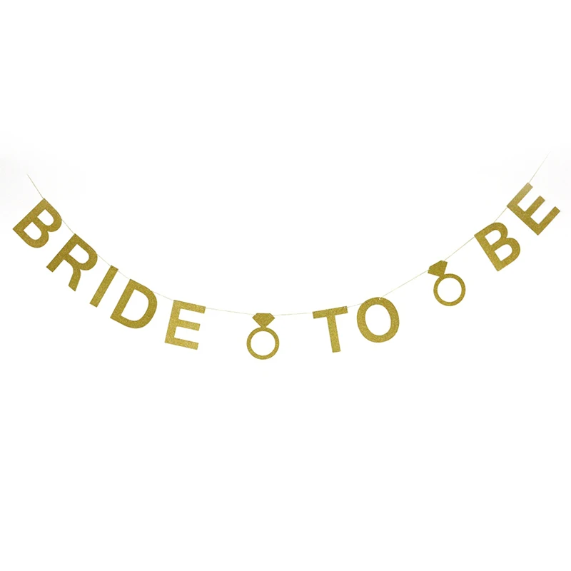 Невеста To Be Золотой баннер с блестками бриллиантовыми кольцами декоративные