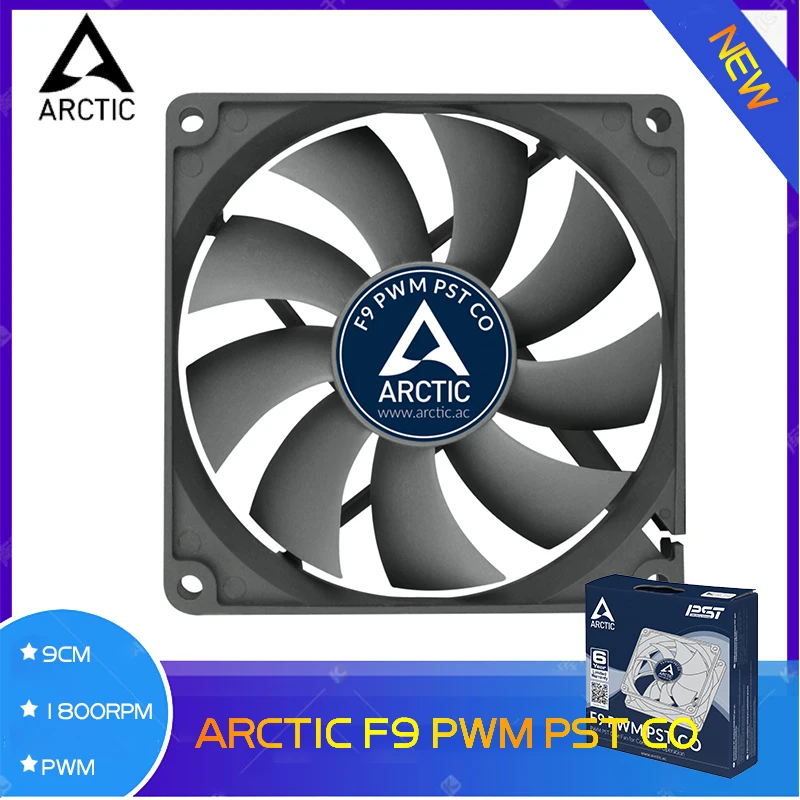 

ARCTIC F9 PWM PST CO 92 мм 4-контактный PWM Чехол-вентилятор 9 см чехол для ПК кулер для процессора вентилятор радиатора 1800 об/мин FDB непрерывная работа