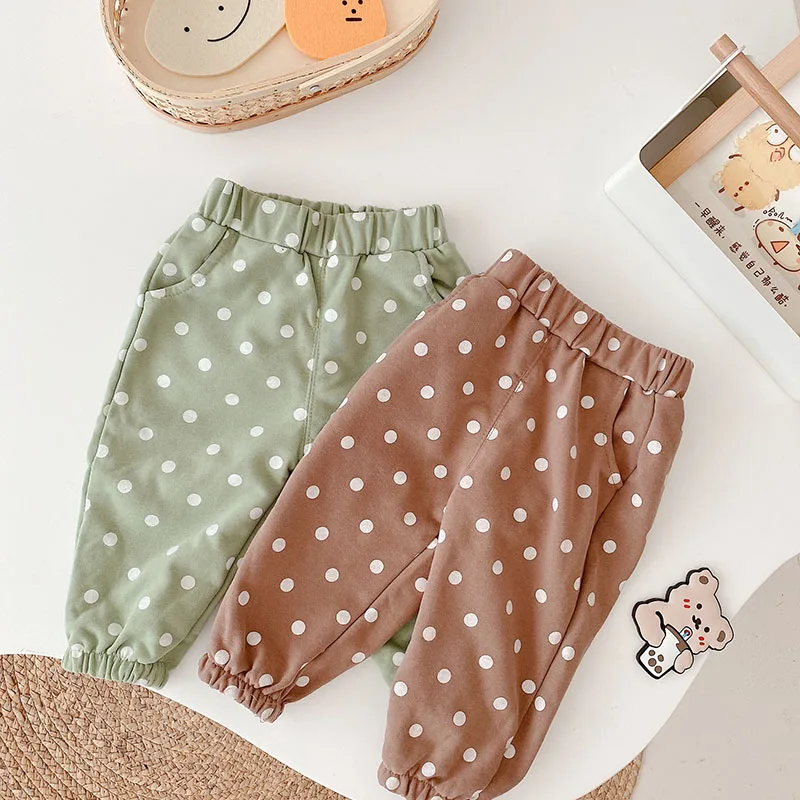 

MILANCEL 2021 Autumn New Kids Clothes Set Long Sleeve Bear T-shirt Polka Dot Pants Two-Piece Suit