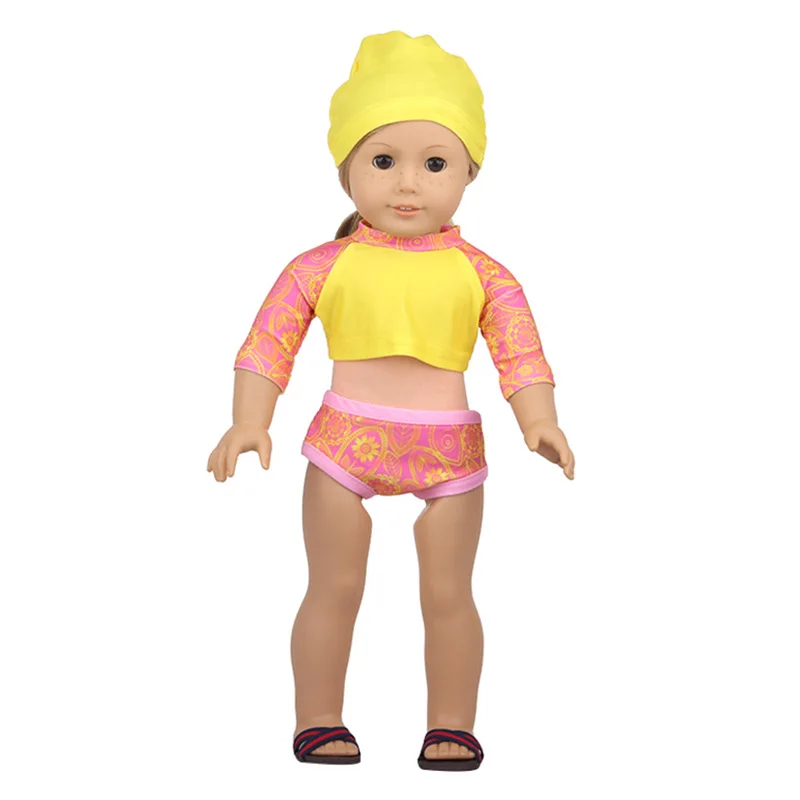 

2021 New Born New Baby Fit 18 inch 43cm Doll Clothes Accessories Swimsuit Clothes For Baby Birthday Gift