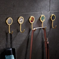 brass hook shell nordic pastoral perforation free household bathroom kitchen corridor wall hanging coat hooks door back hook