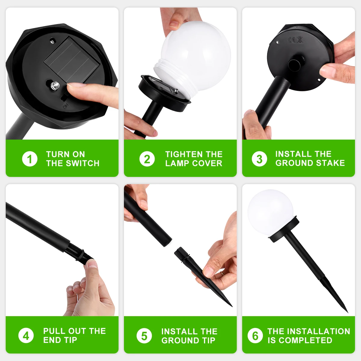 2/4/8 шт./упаковка водонепроницаемые садовые фонари на солнечной батарее 33 см -