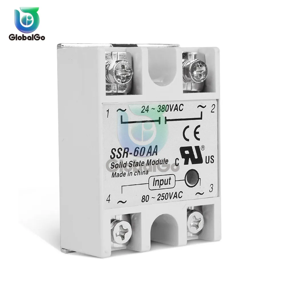 SSR-60AA переменный ток управление AC SSR белый корпус однофазный твердотельный реле