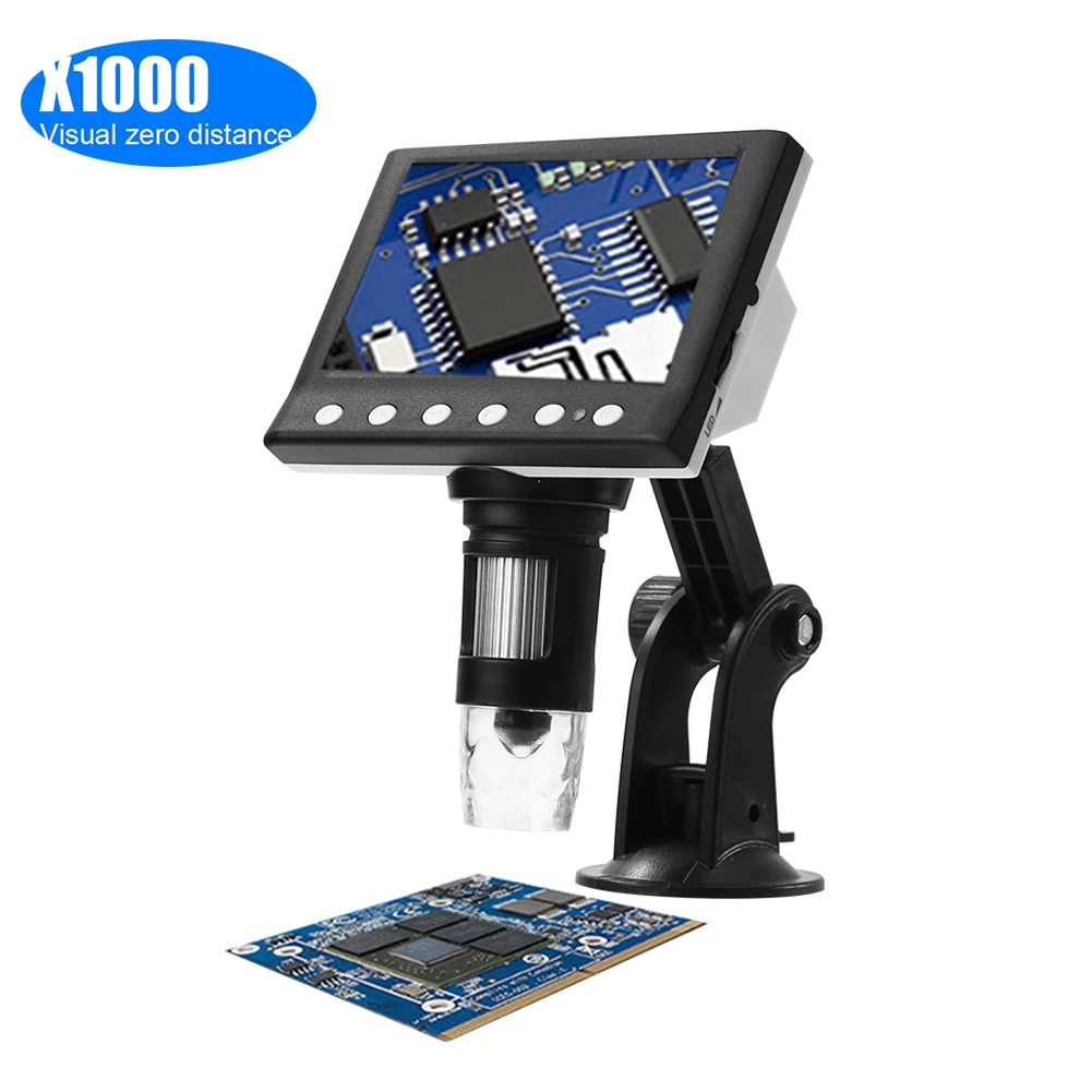 

Цифровой микроскоп, 1000 крат, для пайки, Электронные Микроскопы, непрерывное усиление, 8 светодиодов, лупа, цифровой микроскоп VGA