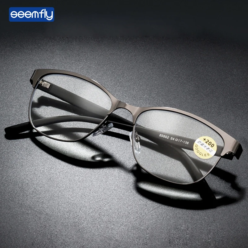 

Очки Seemfly в полной оправе для чтения с защитой от сисветильник света, ультрасветильник металлические для мужчин и женщин, диоптрии + 1,0 + 4,0