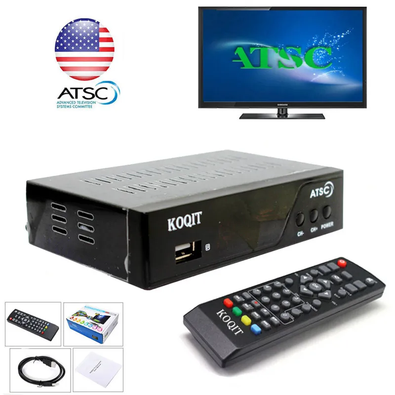 США 1080P HDMI ATSC цифровой конвертер коробка наземный коаксиальный кабель чистый Qam аналоговый ТВ приемник HDTV телеприставка