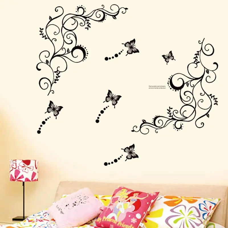 Наклейка на стену сделай сам модное романтическое украшение с бабочками