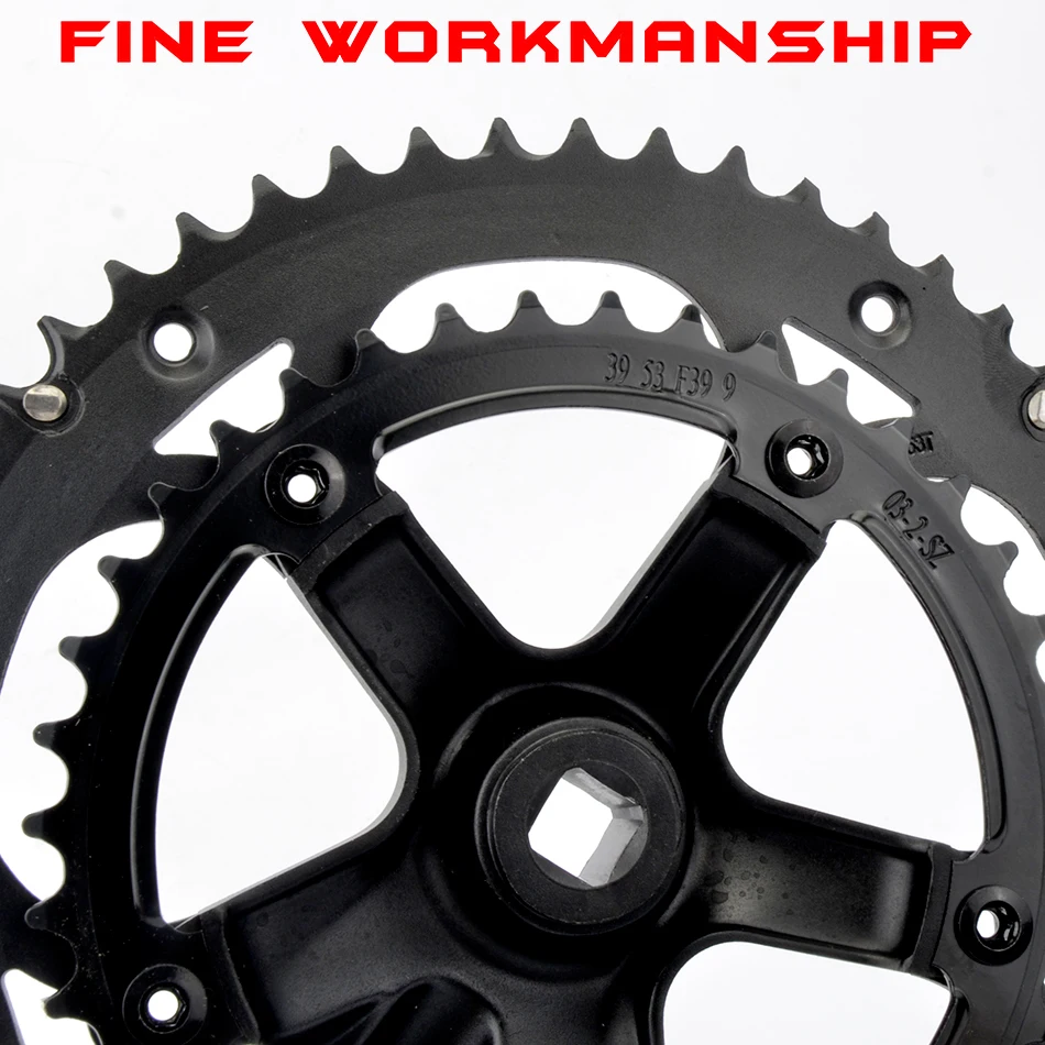 

PROWHEEL road double sprockets crankset 53T-39T 170mm crank 130 BCD bottom bracket Square hole road bike Sprocket parts