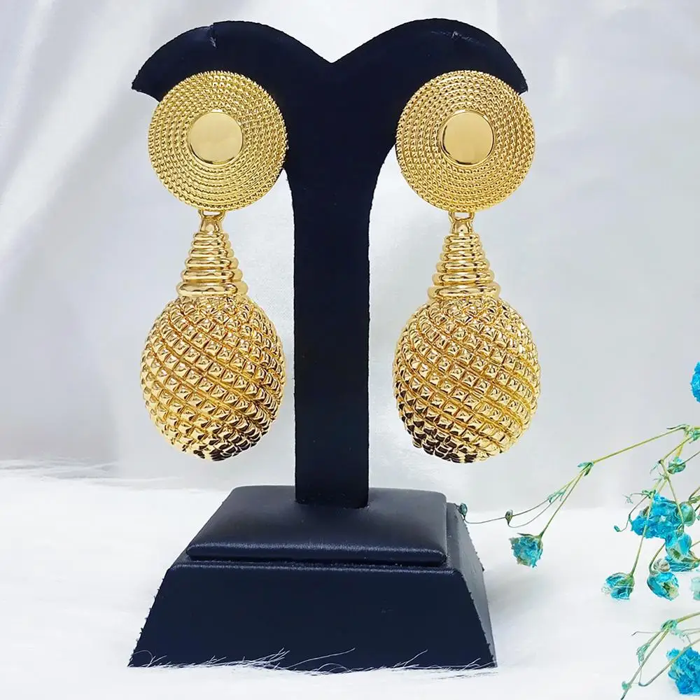 Женские серьги капли Mirafeel из натуральной меди с выдолбленными драгоценными