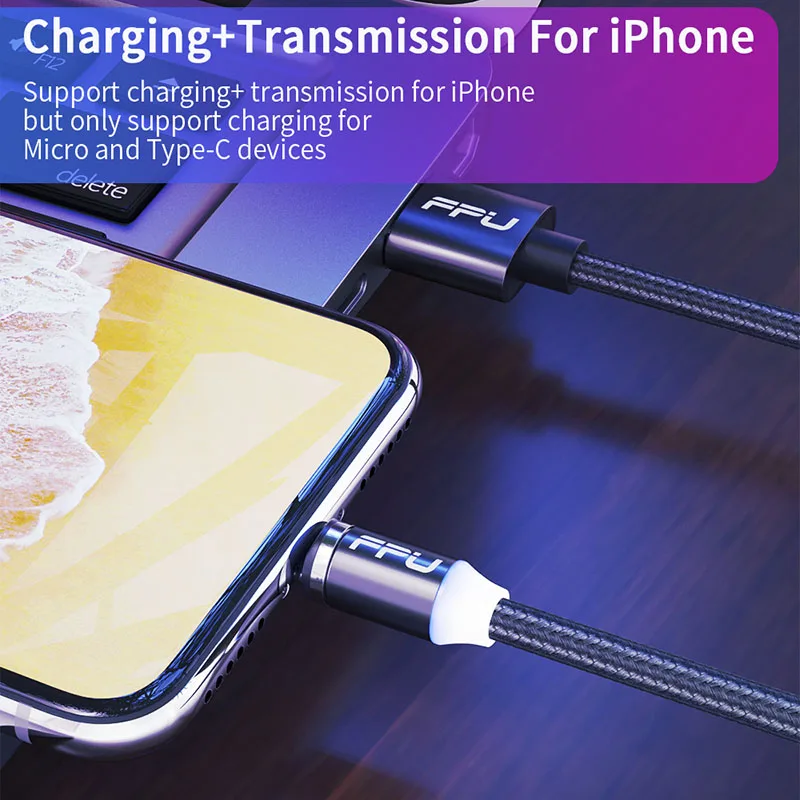 fpu 3m magnetic micro usb type c cable fast charging usb type c magnet cable for iphone samsung android mobile phone wire cord free global shipping