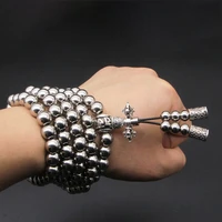 self defense bracelets bracelet stainless steel buddha beads titanium steel peace beads mens self defense weapons car pendant