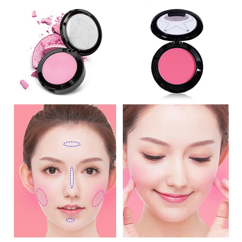 Матовые румяна 6 цветов водостойкие и осветляют тон кожи макияж бриллиантовая пудра масло стойкая