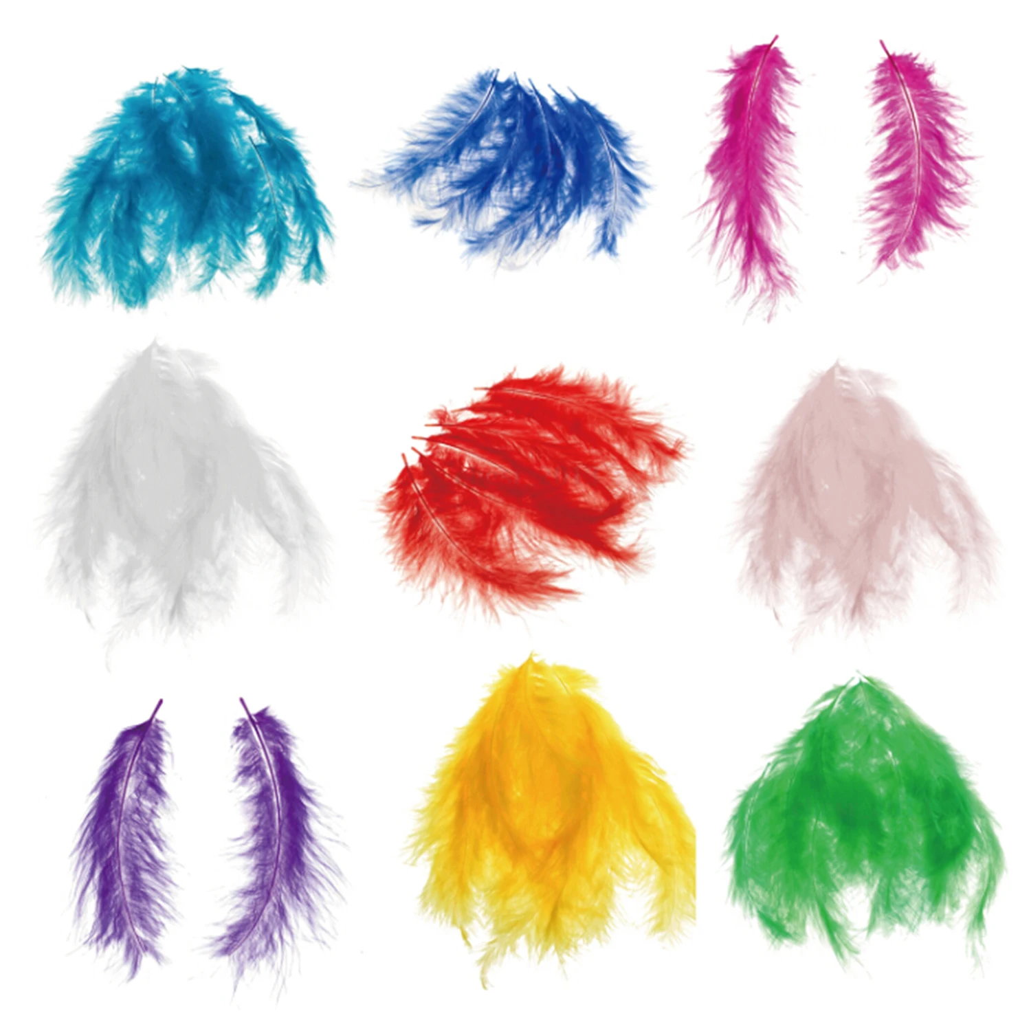 

100pcs Fluffy Marabou Feathers Party Wedding Trim Trimming Decor DIY 8-15 cm