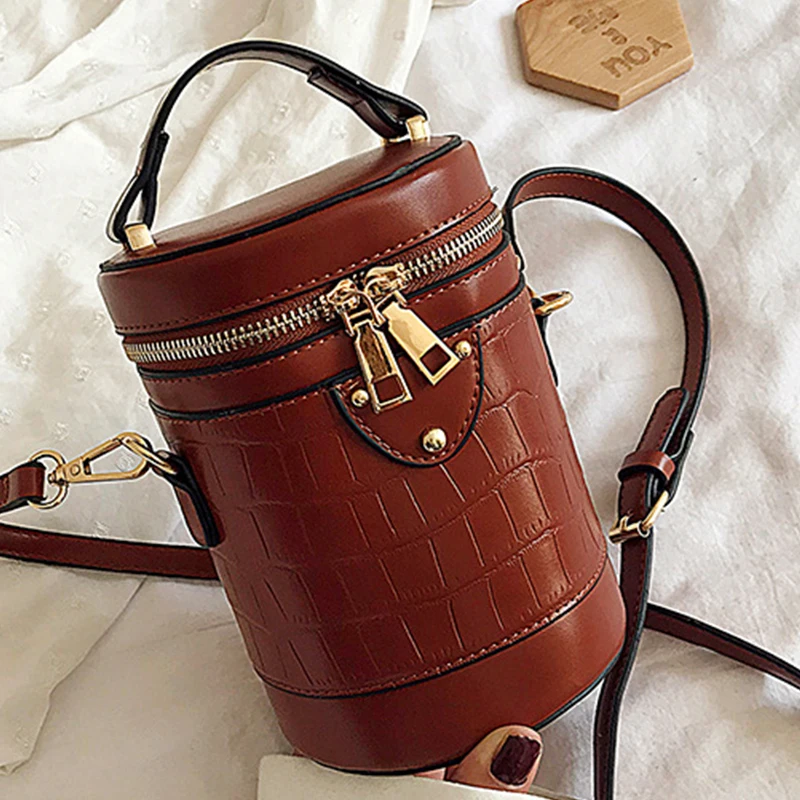 Новинка 2020 женская сумка на плечо цилиндрической формы модные сумки через из