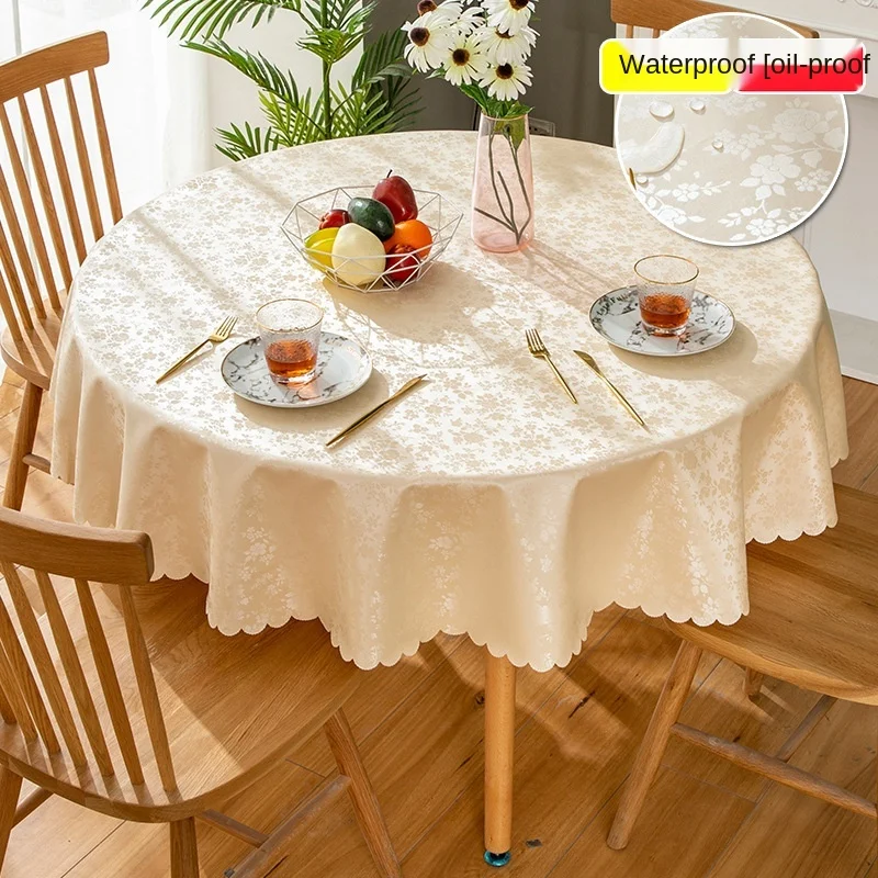 

Anti-Scalding Disposable Tablecloth Hotel Restaurant Home Round Large Round Table Table European-Style Waterproof And Oil-Proof