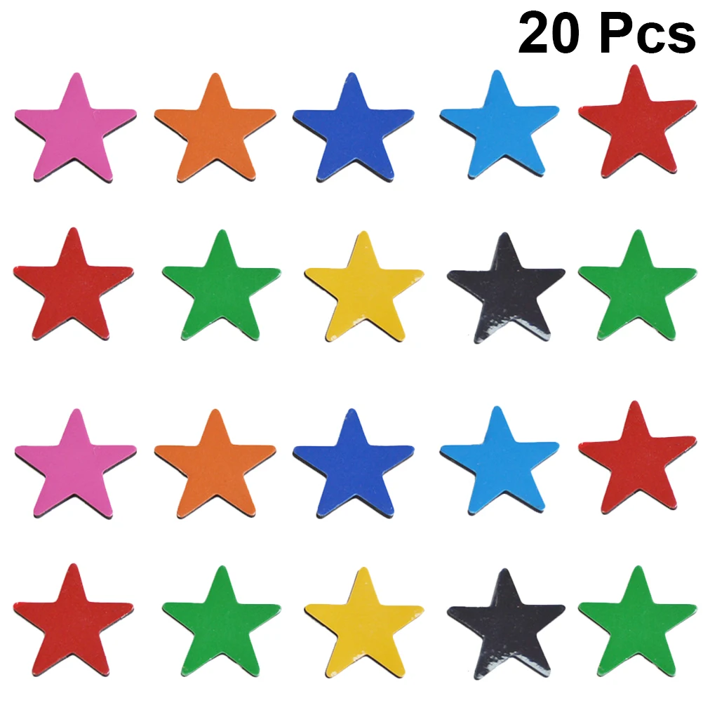 

20Pcs Five-Pointed Star Fridge Magnet Creative Fridge Sticker Refrigerator Magnet Mixed Color