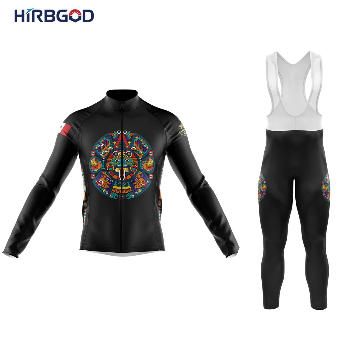 

HIRBGOD Men's Cycling Long-Sleeved Autumn Black Bicycle Clothing Outdoor Sports Suit Bike Long Pants,TYZ789-21