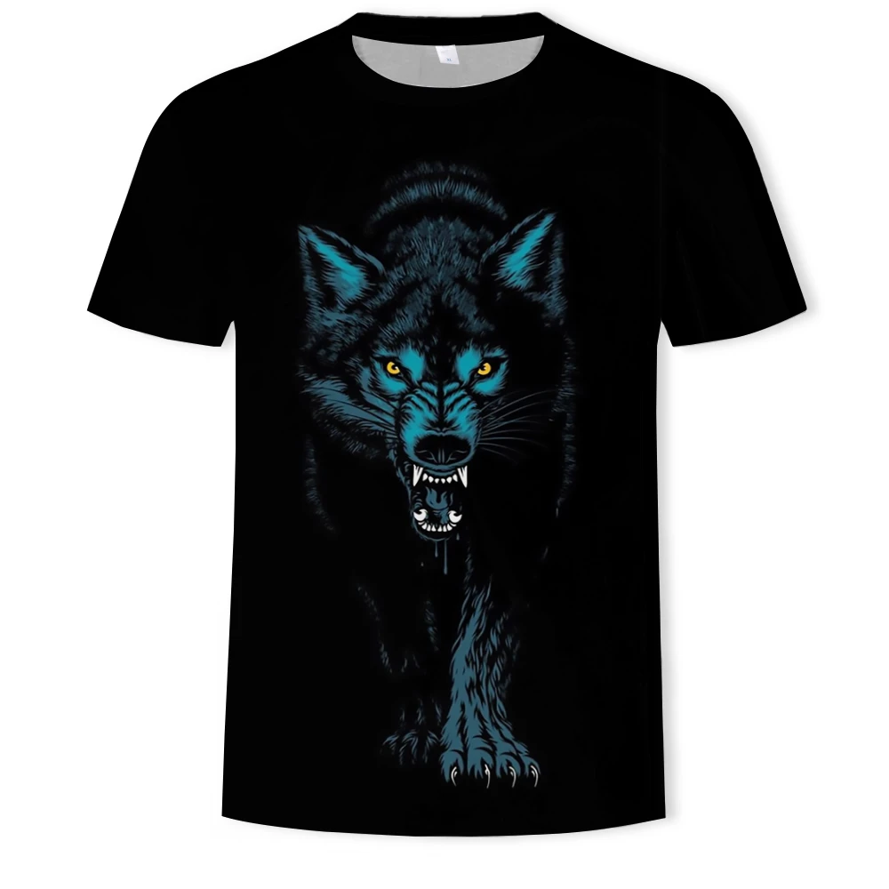 

Fashion new 3D printing wild wolf picture O-neck T-shirt comfortable and versatile casual short-sleeved top XXS-6XL