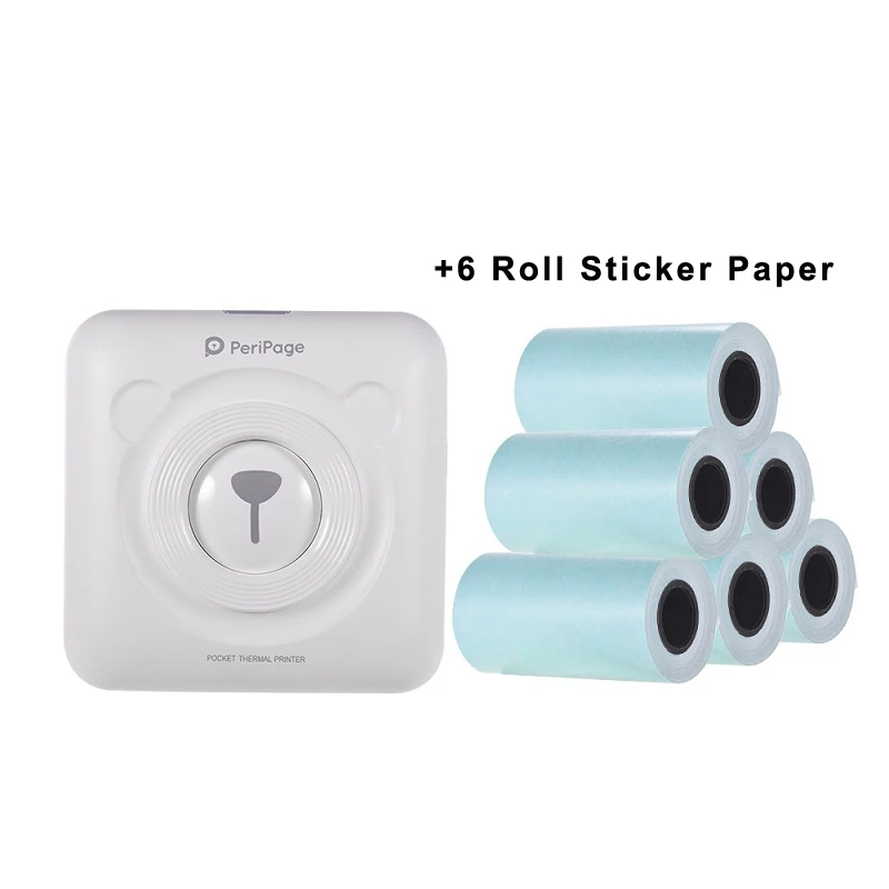 WH-6Roll Sticker Портативный принтер карманный мобильный тепловой Bluetooth 58 мм мини беспроводной POS Термальный фотопринтер для телефона Android iOS - Цвет: WH-6Roll Sticker