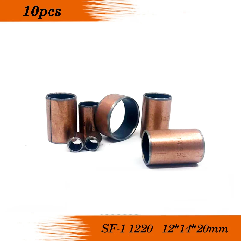 10Pcs SF1 SF-1 1220 Self Lubricating Composite Bearing Bushing Sleeve 12 x 14 x 20mm Free shipping High Quality sliding bearing