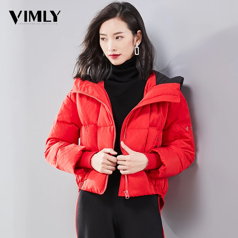 Vimly Женская куртка-пуховик на 90% белом утином пуху женское плотное зимнее пальто с