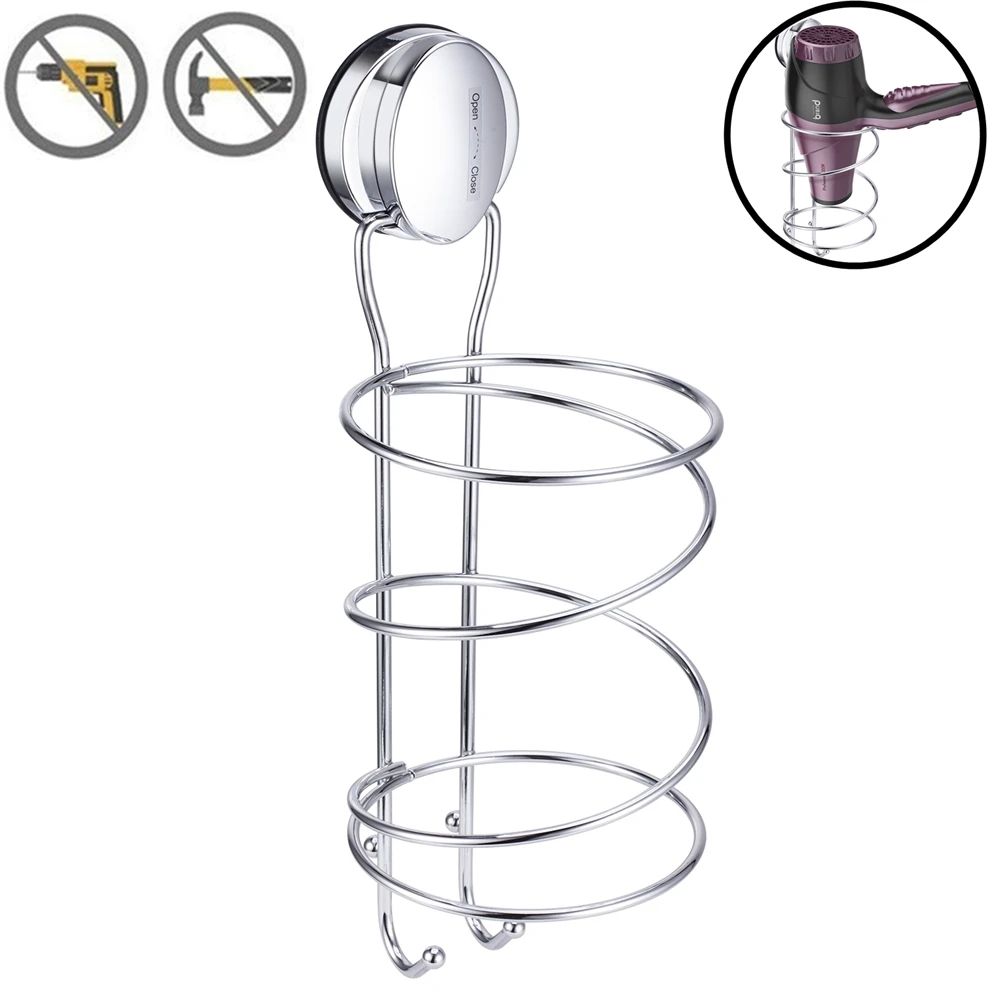 Aluminum Wall-mounted Hair Dryer Bracket Hotel Bathroom Shelves Shelf Storage Hairdryer Rack Holder Accessories | Обустройство дома