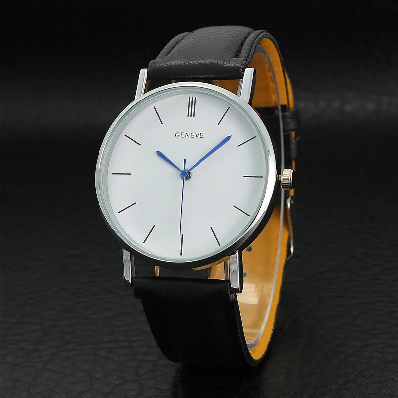 Часы наручные мужские кварцевые однотонные модные повседневные деловые