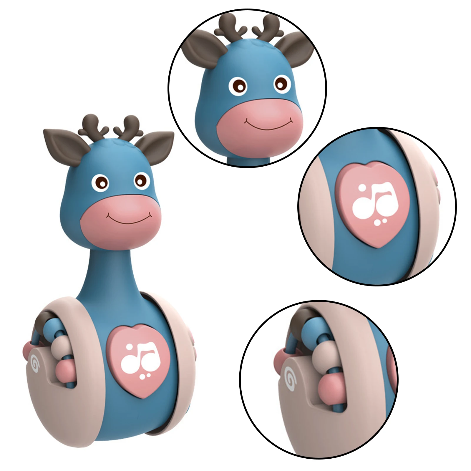 

Sliding Deer Baby Tumbler Rattle Learning Education Toys Newborn Teether Infant Hand Bell Mobile Stroller Music Roly-poly Toy