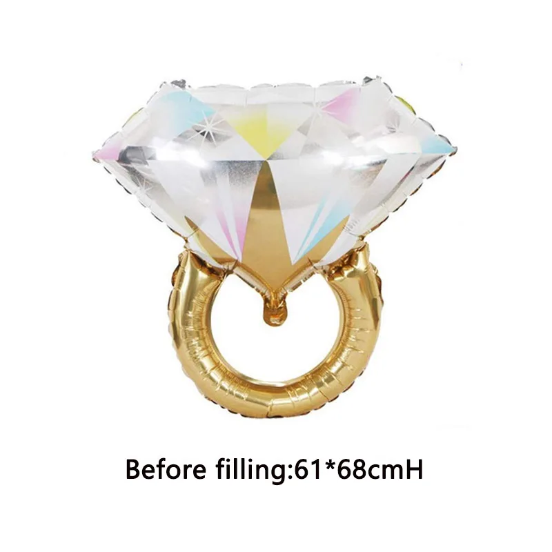 2 шт. фольгированные воздушные шары в виде кольца с бриллиантами|Украшения своими