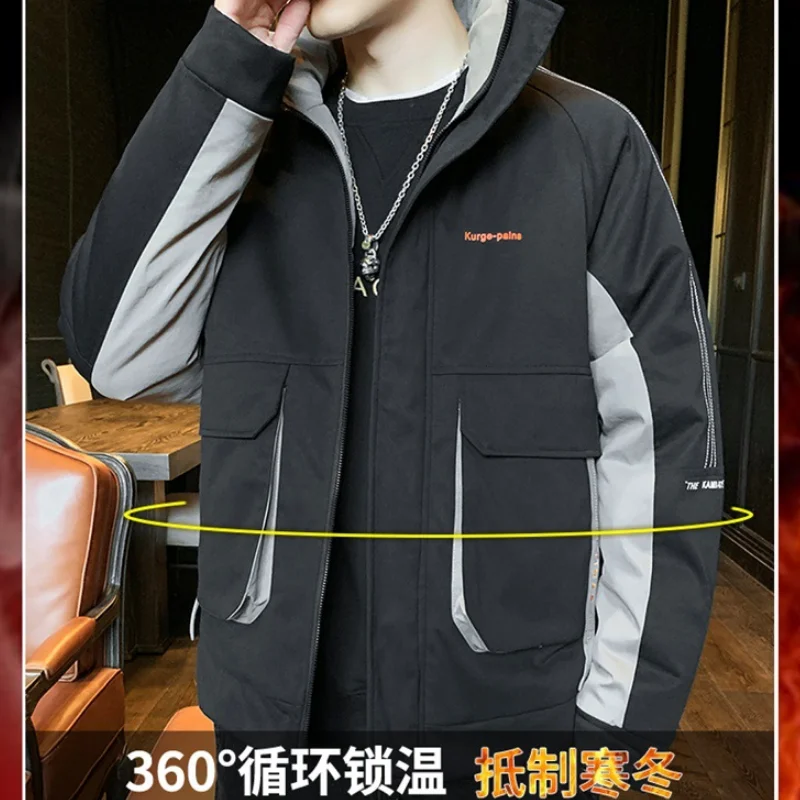 

New fashion winter simple men's all-match jacket warm stand collar thick and comfortable cold-resistant cotton jacket