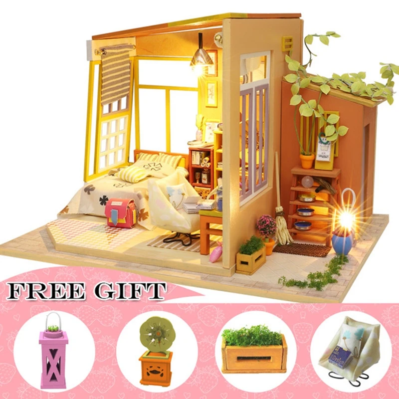 

Кукольный домик Casa DE BONECA, миниатюрный кукольный домик, сделай сам, миниатюрный дом, коробка для комнаты, театральные игрушки, детский дом, ку...