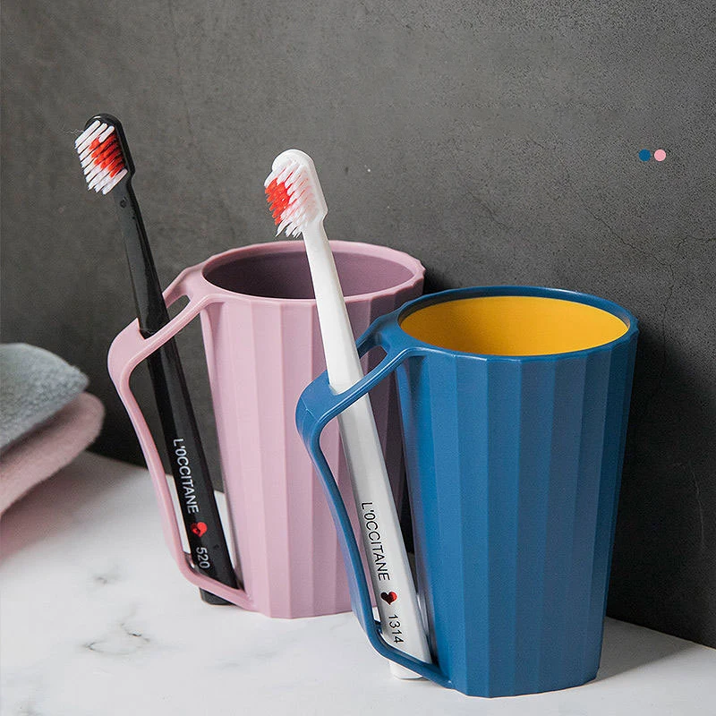 

Solid Color Toothpaste Cup Creativity Design Brush Rack Toothbrush Holder Water Mug Plastic Creative Travel Bathroom Accessories