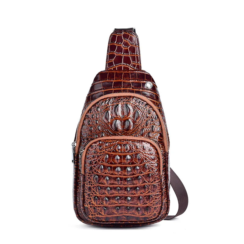 

Fashion new style chest bag outdoor casual leather men's bag large capacity men's messenger bag crossbody bags