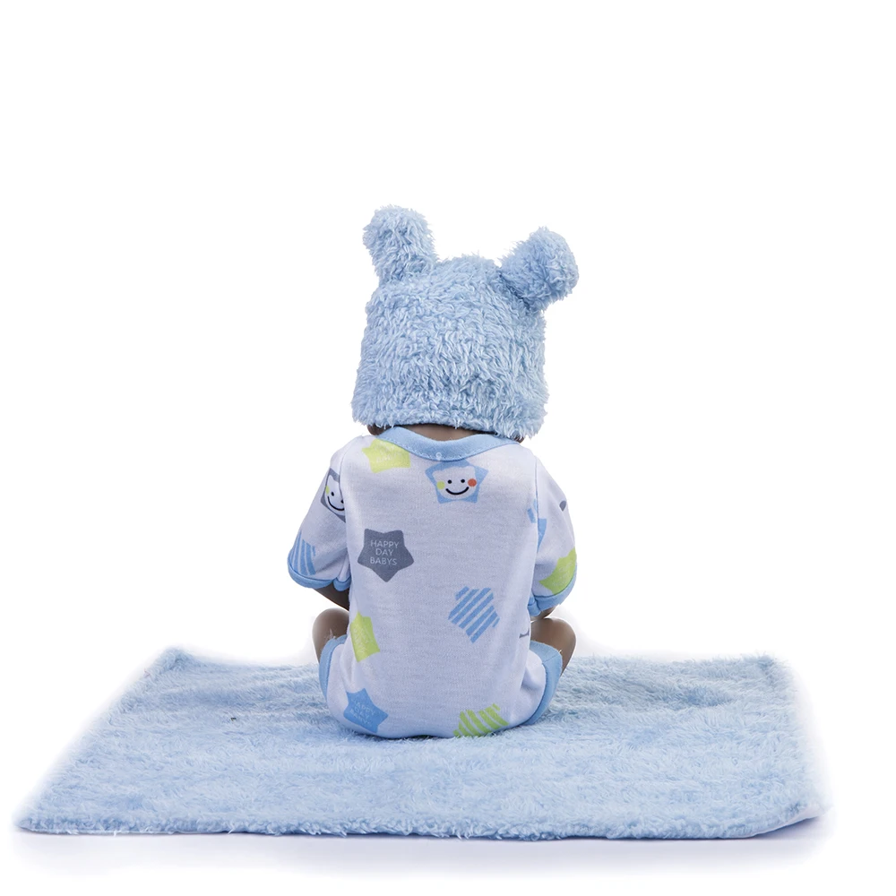 10-дюймовые черные силиконовые куклы Новорожденные реалистичные с открытыми