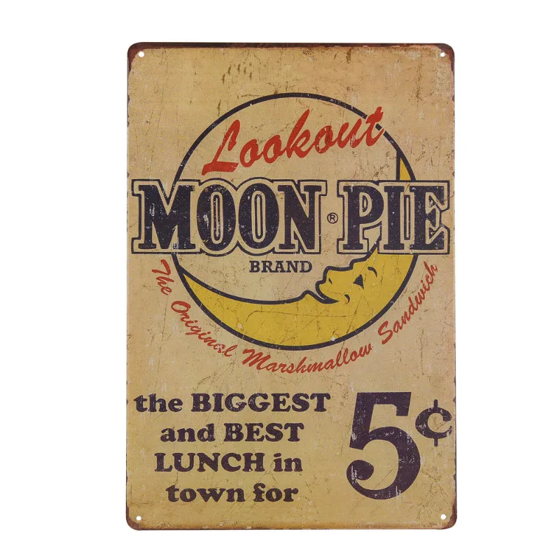 

Moon Pie Sign Restaurant Coffee Decoration Tin Sign Wall Art