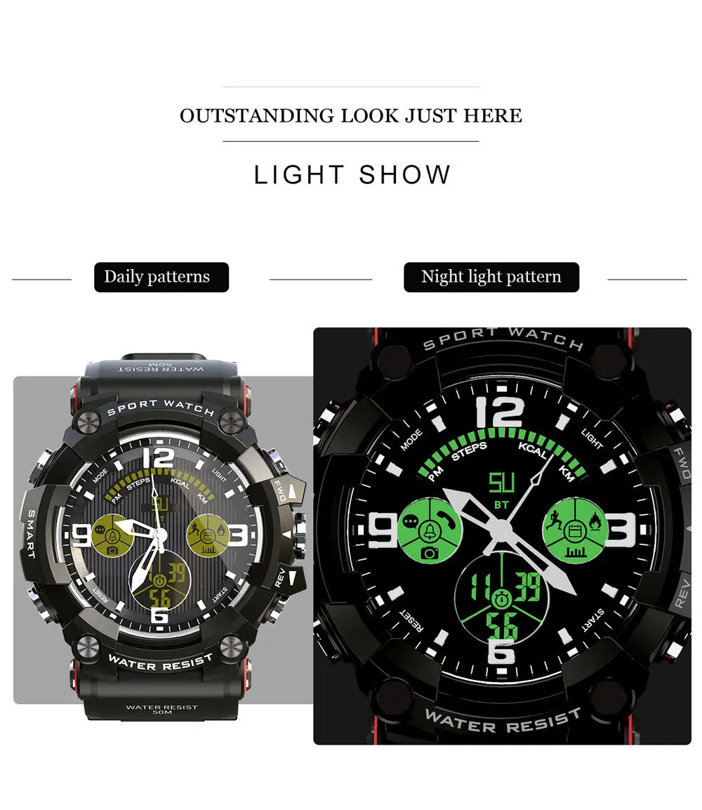 New Men's Quartz Outdoor Sports Watch Support Mobile Phone Bluetooth Pedometer Christmas Gift Birthday Gift