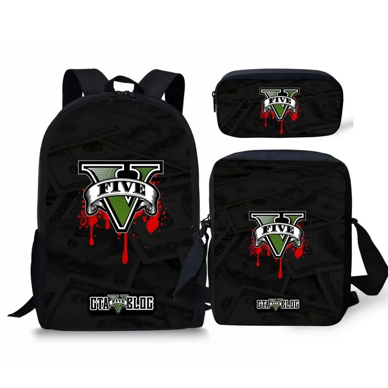2021 New Hot Games GTA 5 Print Schoolbag Personalized Pattern Book Bags Teenagers School Backpack Custom Child Mochila | Багаж и сумки
