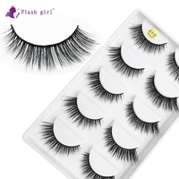 flash girl top quality 017 new style 5 pairs 3d mink full strip eyelashes with packaging