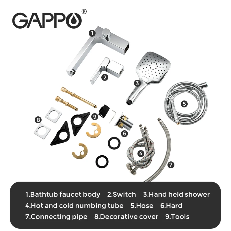 

GAPPO Bathtub Faucet Waterfall Mixer Faucet Shower Bath Tub Mixer Wall Mounted Bathroom Faucets Mixer Shower Set Faucet Shower