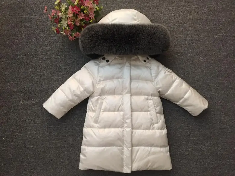 as photo Детская одежда для маленьких мальчиков и девочек из натурального меха, утолщенные пуховики 90 длинное пуховое пальто куртка, пальто От 1 до 12 лет; детская одежда-30 верхняя одежда - Цвет: as photo