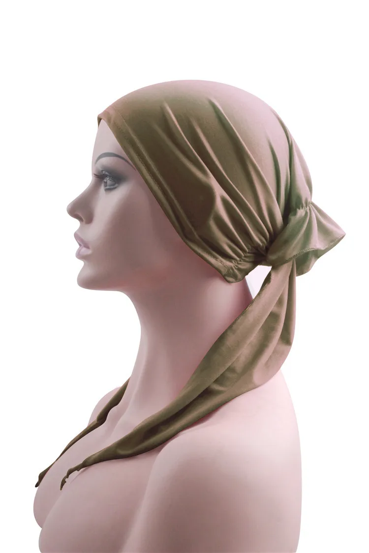 Полное покрытие мусульманских Хиджаб Шапки исламский тюрбан шапка тюрбант Mujer