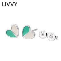 livvy silver color new fashion creative love heart fine accessories women earrings elegant prevent allergy jewelry trend