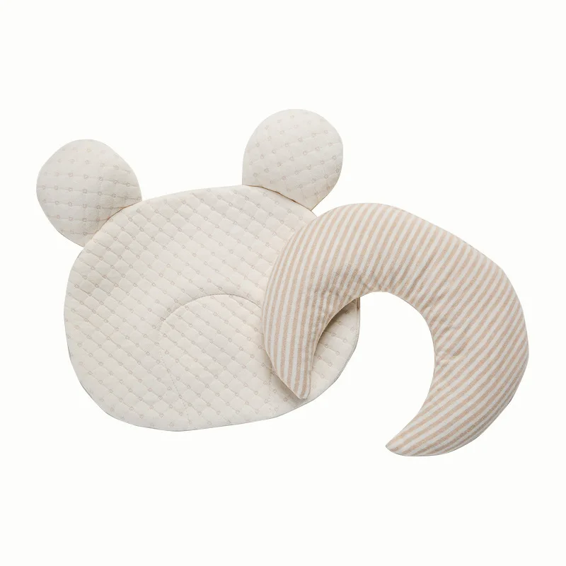 

2021 New Breathable Stereotypes Anti-Head Baby Protective Pillow Cotton Latex Pillow For Newborn 0-12 Months Head Shaping PilLow