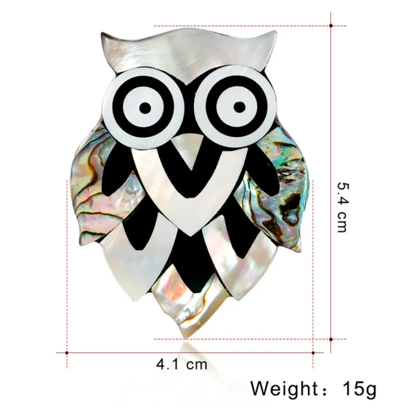 Женская Брошь-корсаж из натурального абалона в виде совы и птицы булавка