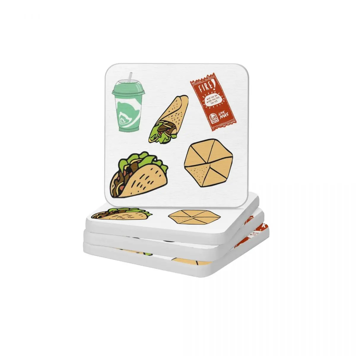 

Taco Bell Natural Diatomite Square Round Shape Coaster Eco-friendly Cup Bonsai Mat Soap Toothbrush Pad 10x10cm