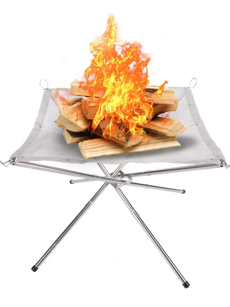 Портативный костра под открытым небом Нержавеющая сталь Кемпинг печи стенд